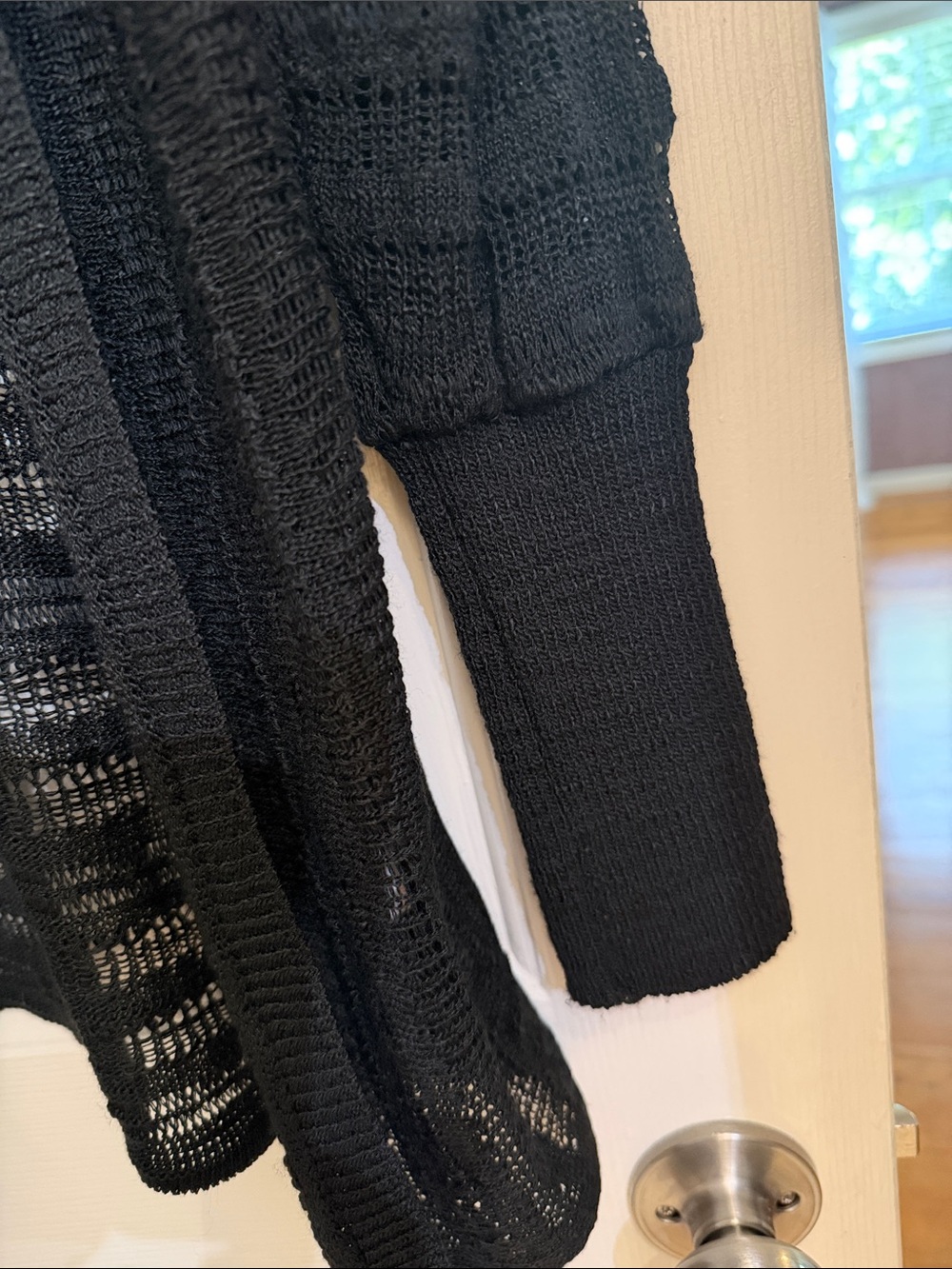 Express Open-Front black Knit Cardigan - Picture 3 of 6
